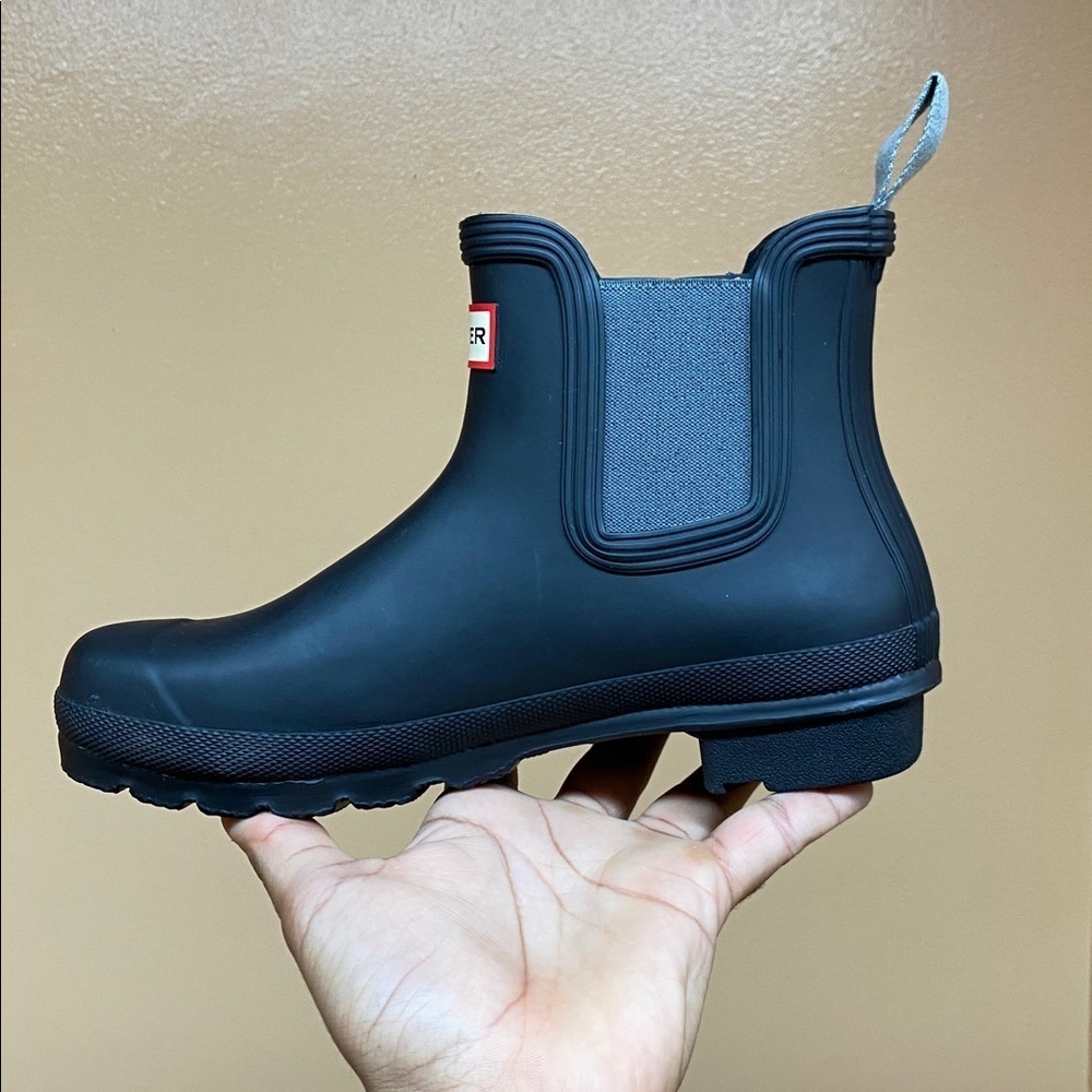 Hunter Women’s Original Matte Black Chelsea Rubber Rain Boots Size 7 - Picture 5 of 17